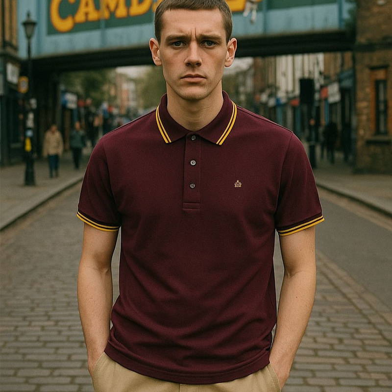 Card Polo Shirt in wine color